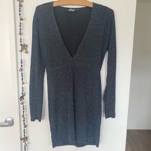 Lulu’s Low V Bodycon Sparkly Dress